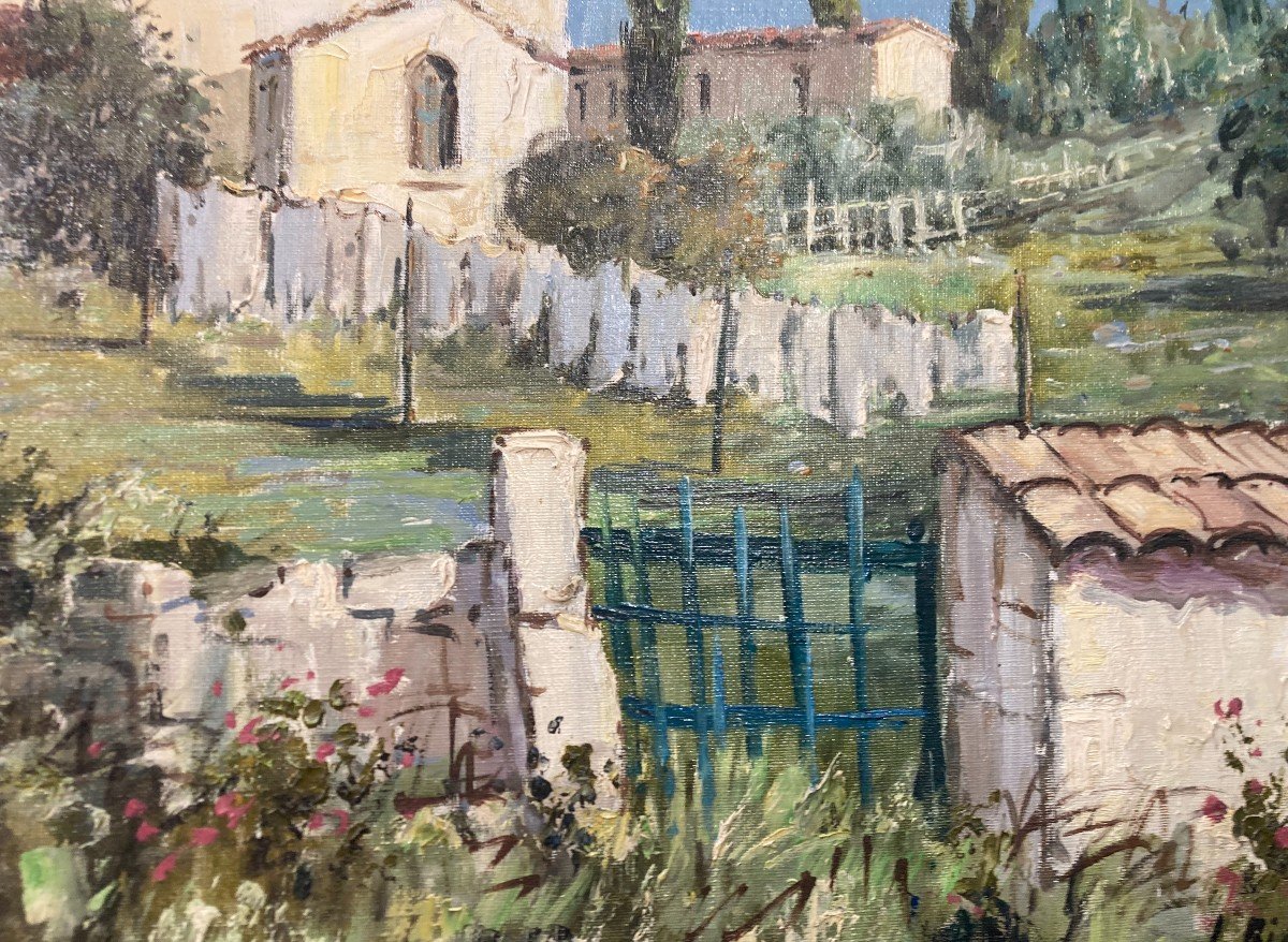 J. Richardiry Paysage Du Sud De La France Huile Sur Toile Signée-photo-7