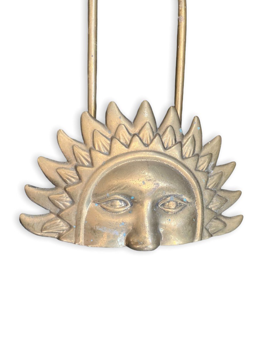 Sun Letter Holder In Gilt Bronze-photo-3