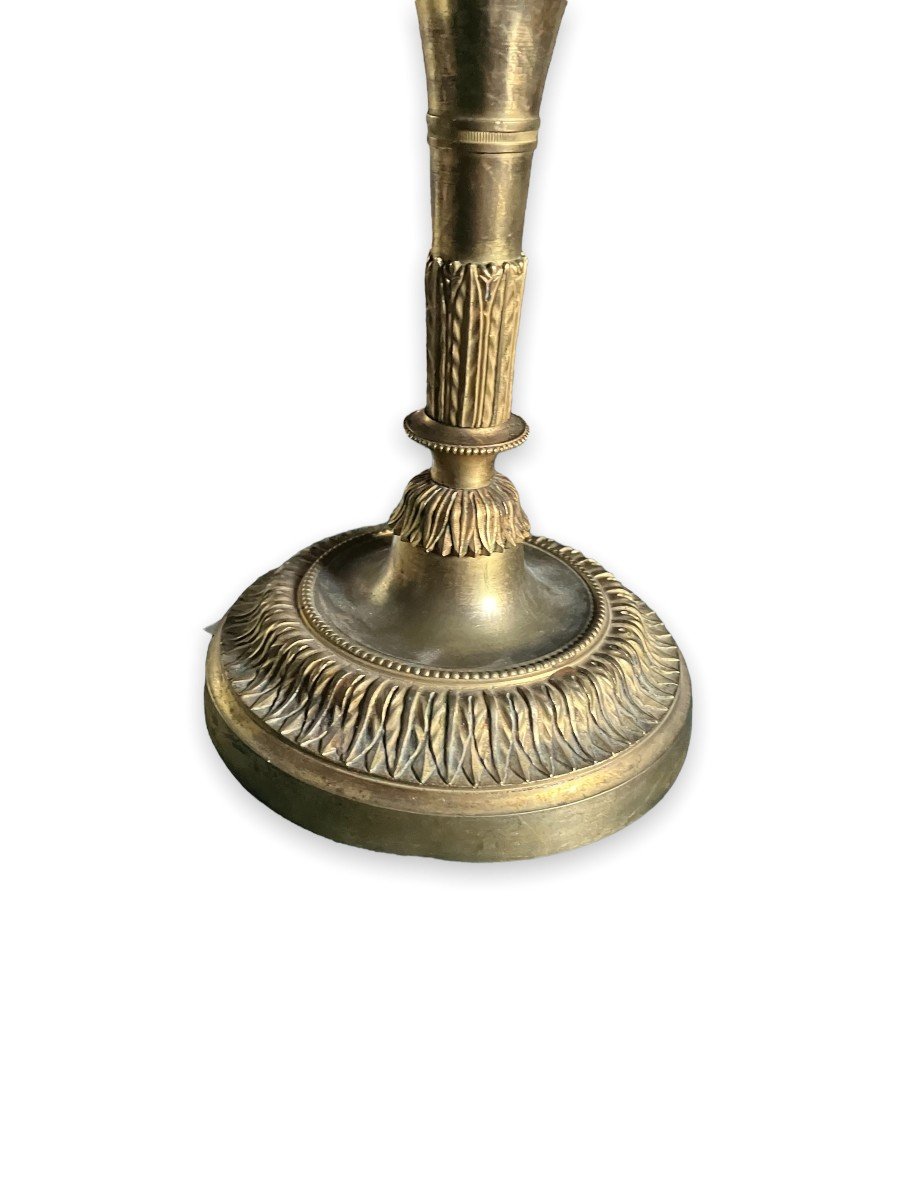 Candlestick Torch In Bronze-photo-2