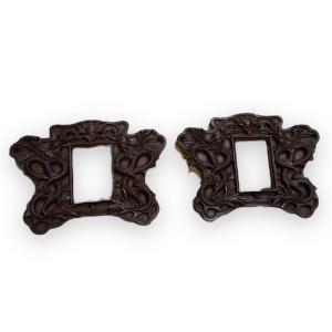 Pair Of Exotic Wooden Frames With Dragons In The Style Of Viardot