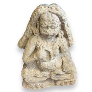 Old Indian Hindu Statue In Stone Antique Period