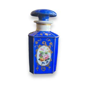Flacon De Parfum En Porcelaine De Vieux Paris Fond Bleu