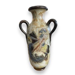 Huge Vase With Three Handles By Roger Guérin Knight Decor