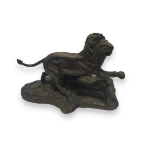Lion En Bronze Par Don Polland Pour The Franklin Mint