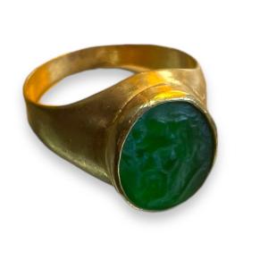 Bague Intaille En Pâte De Verre Zeus