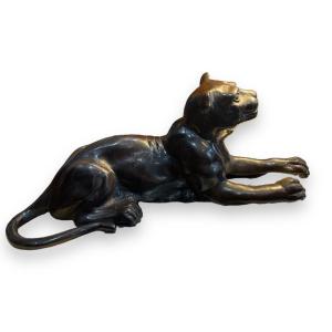 Panther In Bronze With Black Patina