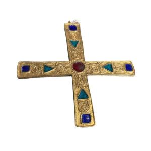 Cross In Bronze And Enamels François Lembo Or Arlette Laurent-dray