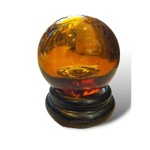 Baccarat Boule De Cristal Ambré Modèle Sirius