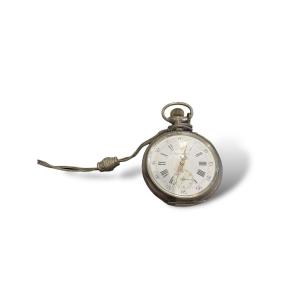 Gusset Or Regulator Pocket Watch In Sterling Silver