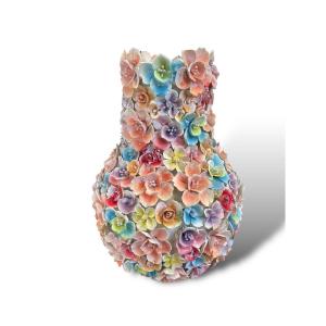 Important Vase Fleurs En Porcelaine Polychrome NELL KOOLEN