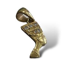 18k Gold Nefertiti Profile Pendant 