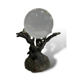 Crystal Ball Bronze Tree Base