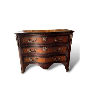 19th Century Master's Chest Of Drawers In Marquetry Wood