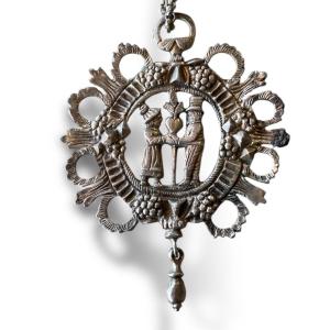 Pendentif En Argent Biedermeier Allemagne Bijoux De Mariage