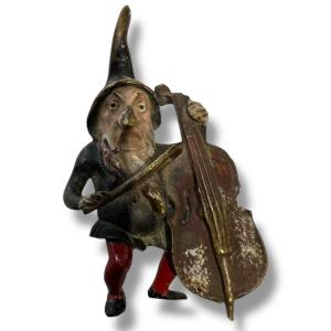 Bronze De Vienne Gnome Lutin Au Violon