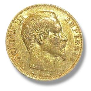 Gold Coin 20 Francs Napoleon III 1860