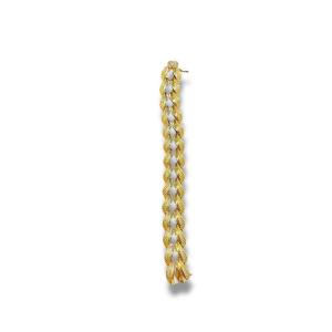 Important 18k Yellow Gold Braided Effect Mesh Bracelet