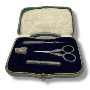 19th Century Silver Sewing Kit