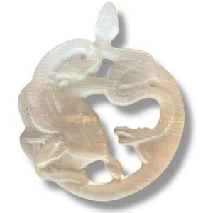 Cabochon Representing Jellyfish In Selenite