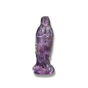 Madonna In Prayer In Carved Amethyst