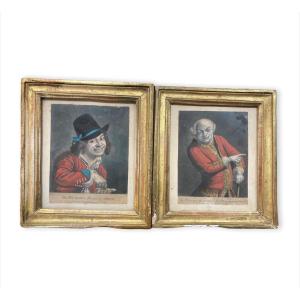 Pair Of Flemish Humorous Engravings Late Eighteenth Early Nineteenth