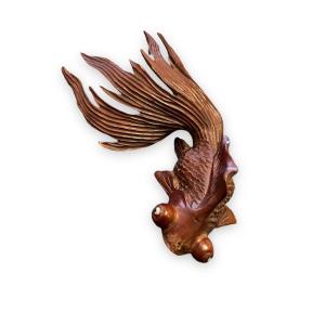 Japanese Carved Rosewood Fish
