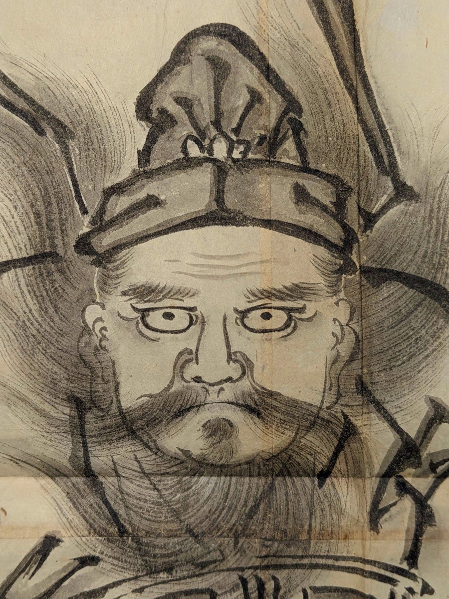 Chinese Warrior - Late 19th Century Ink - China ? N°2-photo-4