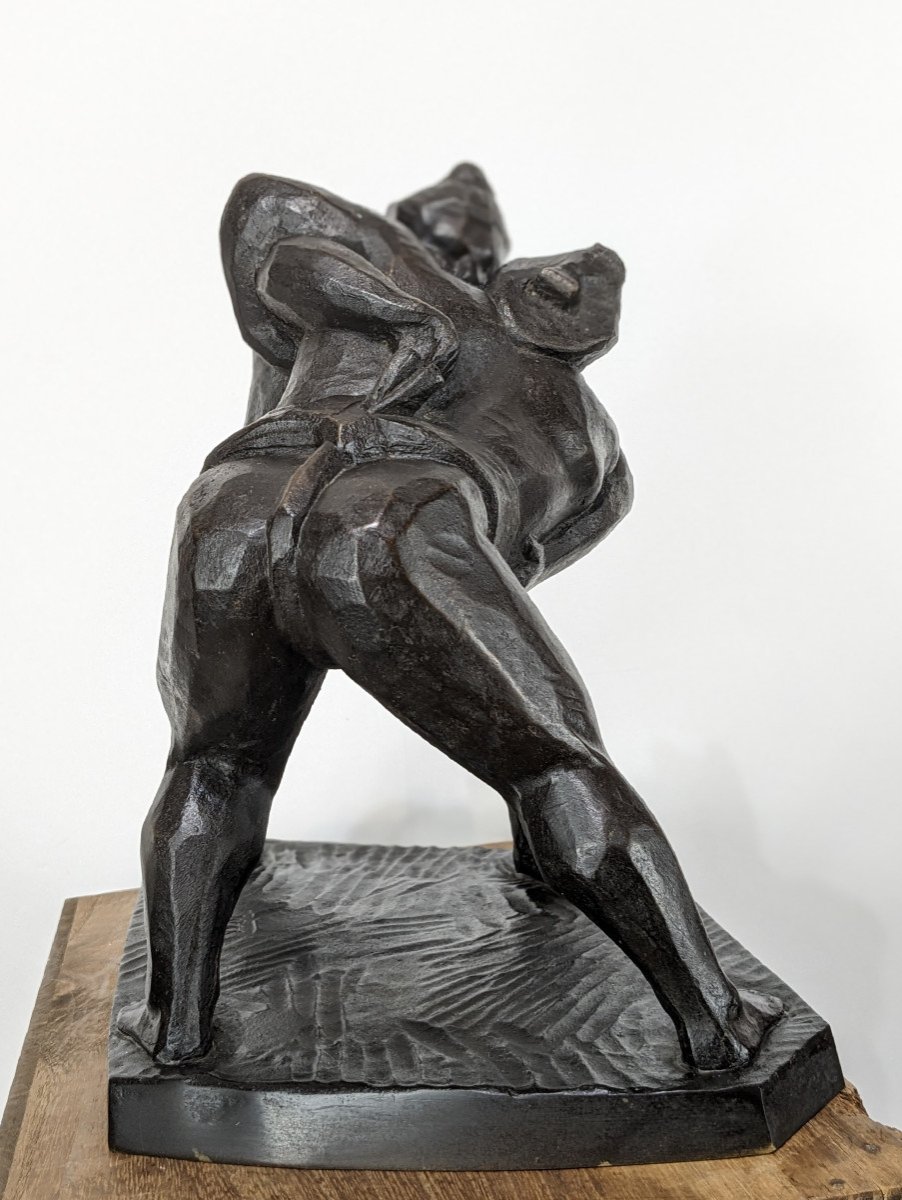 Combat de sumos - bronze par Inosuke Yamaguchi - 1898 -1970-photo-4