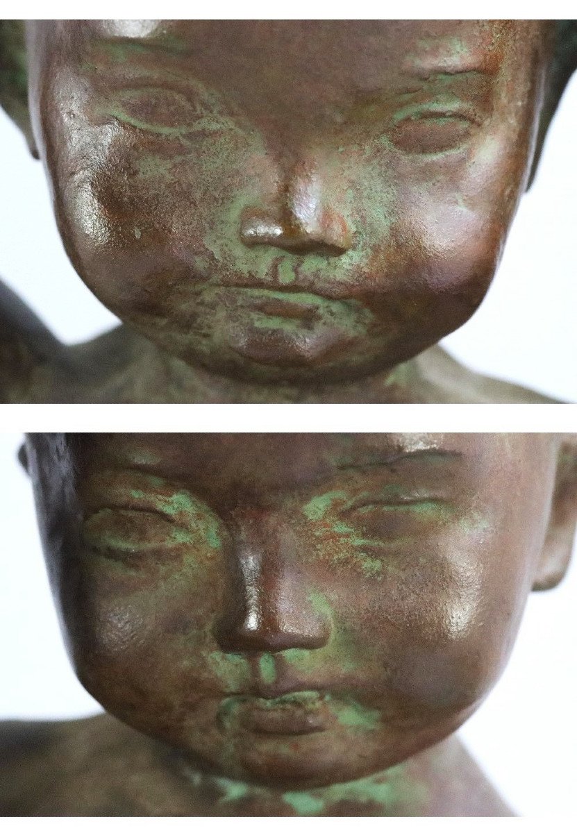 The Twins - Bronze 1930 - 53 Cm - By Ariichi Yamahata-photo-1