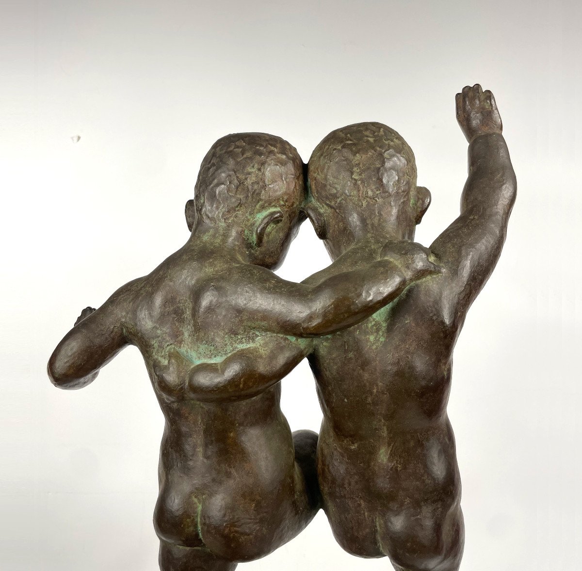 The Twins - Bronze 1930 - 53 Cm - By Ariichi Yamahata-photo-5