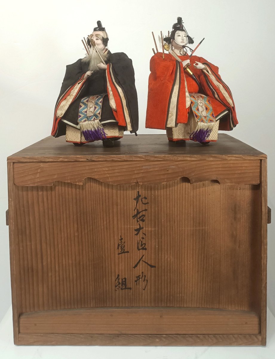 Deux poup&eacute;es samourai et shogun - hina matsuri - Japon 1930-50-photo-2