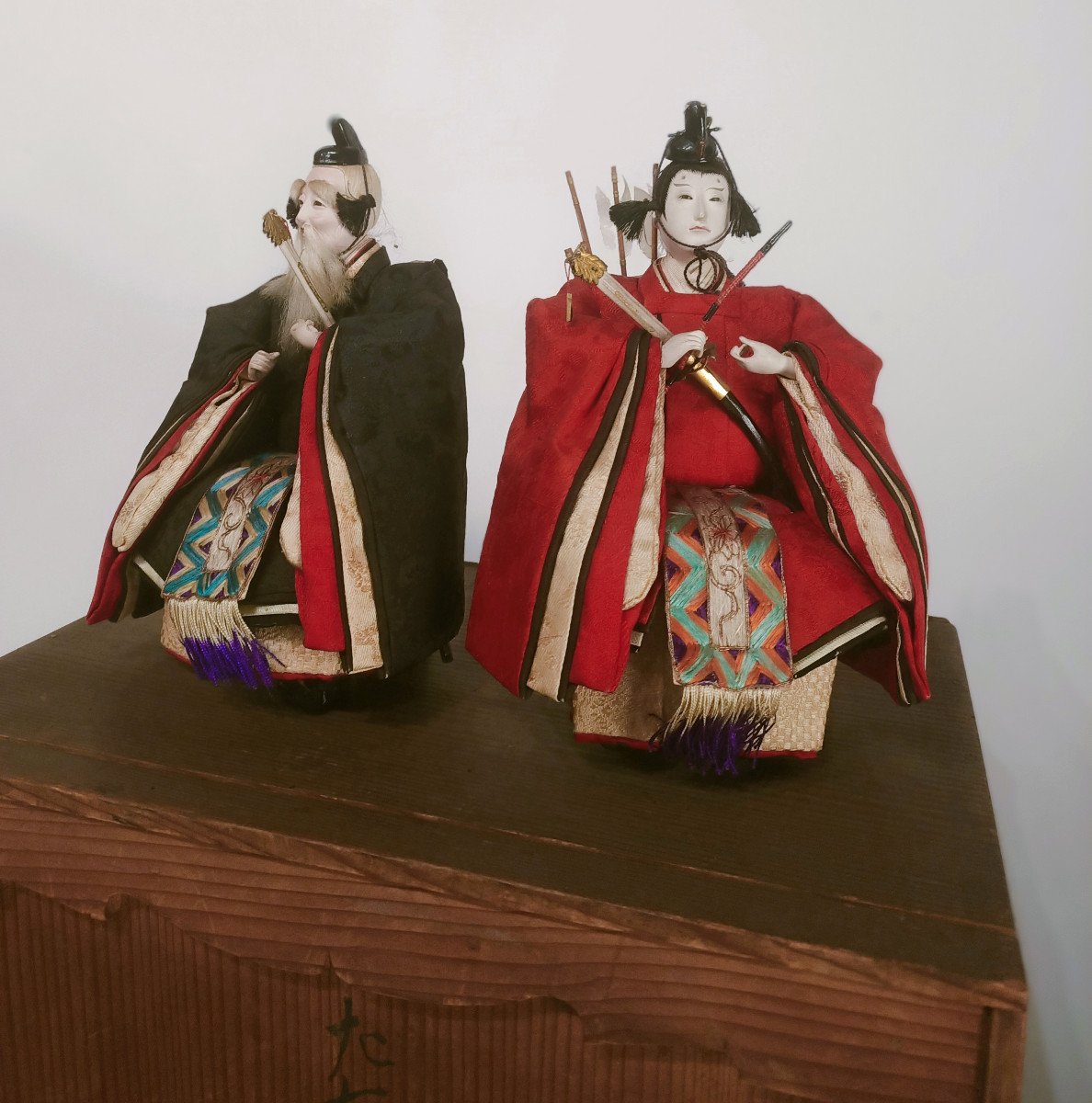 Deux poup&eacute;es samourai et shogun - hina matsuri - Japon 1930-50-photo-3