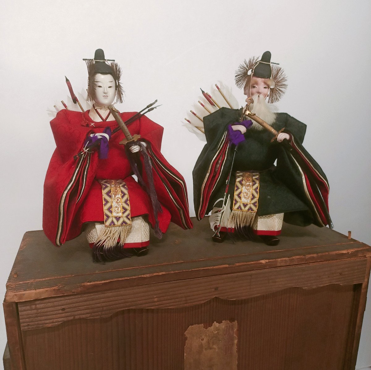 Deux poup&eacute;es samourai - hina matsuri - Japon 1930-50 - n&deg;2-photo-2