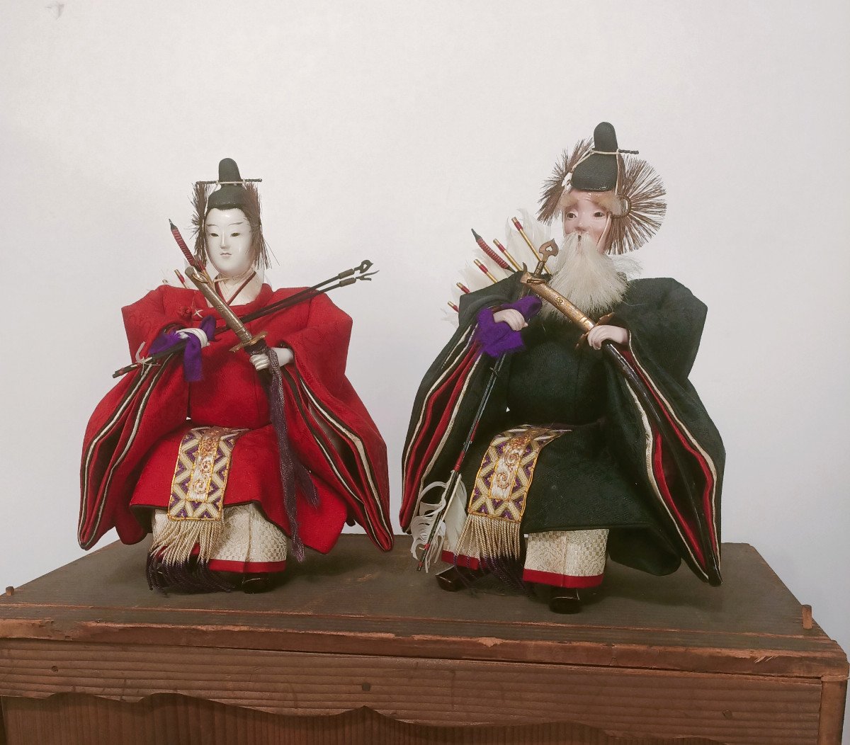 Deux poup&eacute;es samourai - hina matsuri - Japon 1930-50 - n&deg;2-photo-3