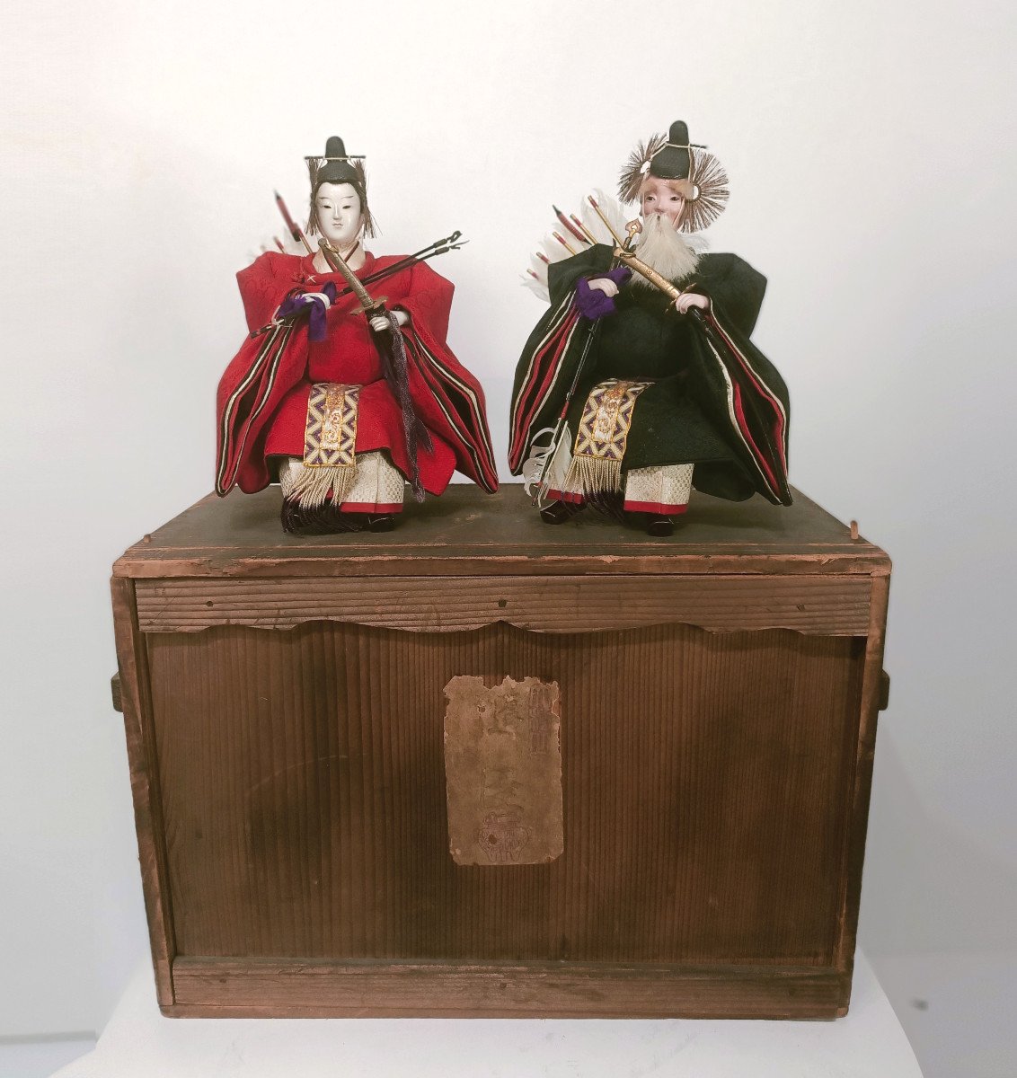 Deux poup&eacute;es samourai - hina matsuri - Japon 1930-50 - n&deg;2