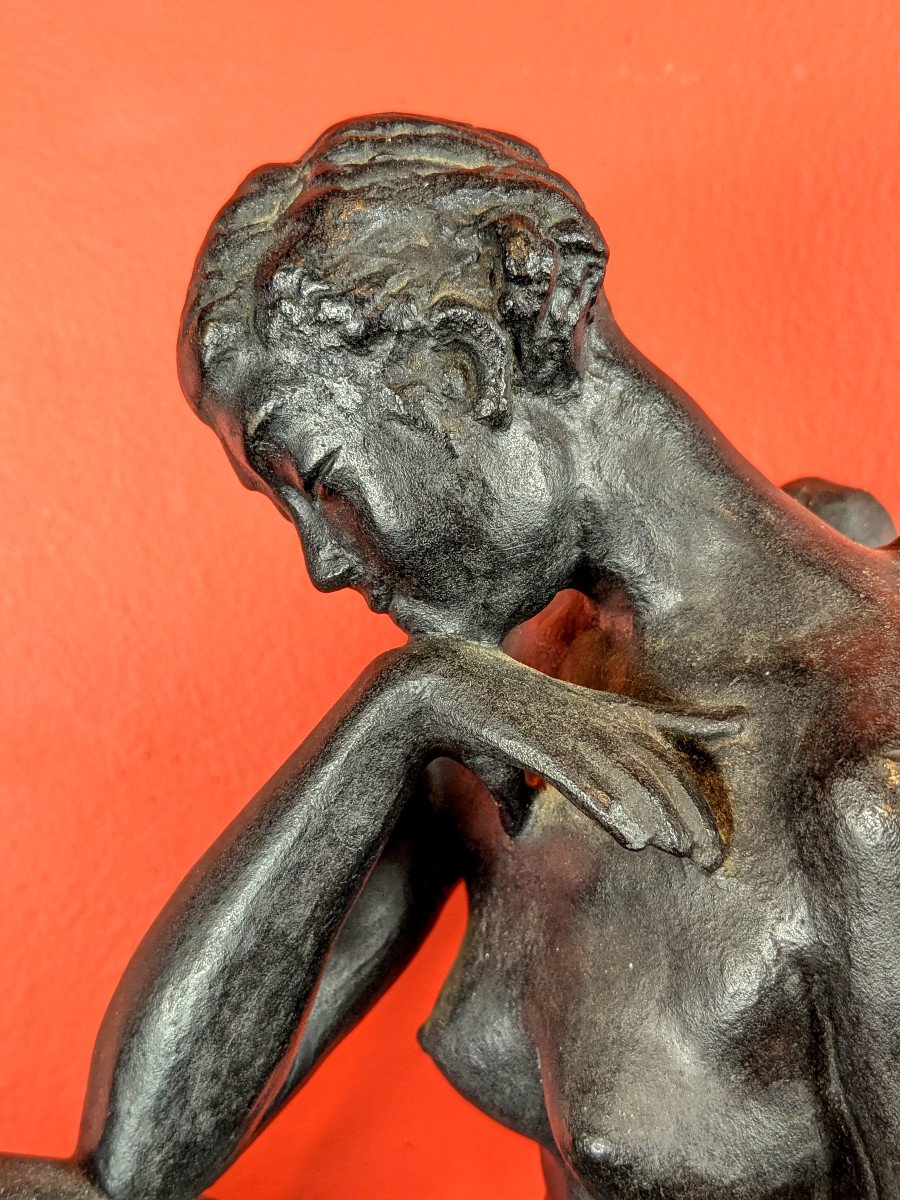 An Angel Woman - Nude Bronze Circa 1960 By Tenkō Fujino 1903 - 1974-photo-4