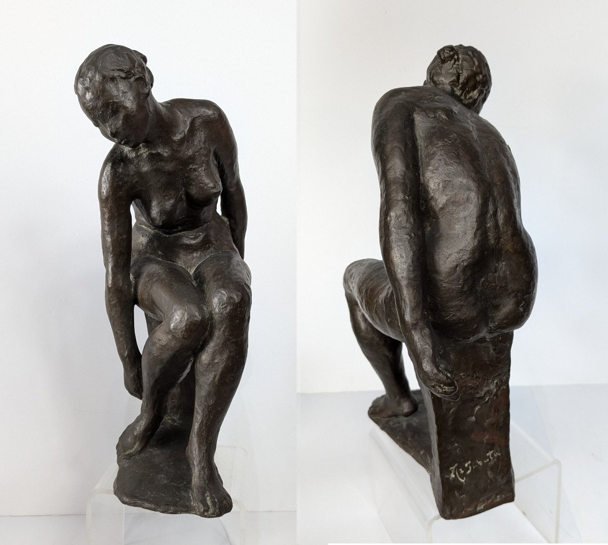 Leaning Nude - Bronze By Issaku Tabata 1915-94-photo-5