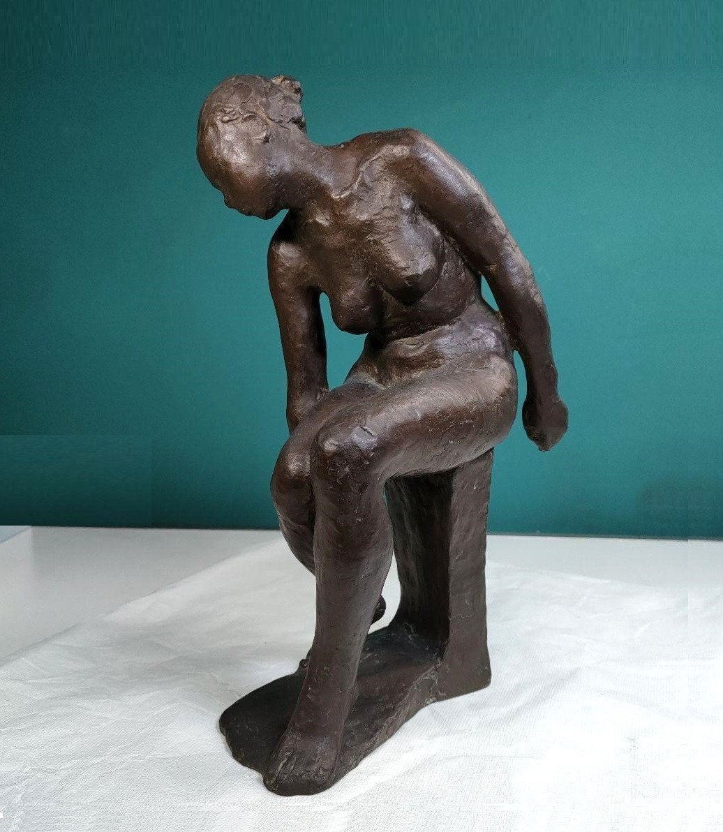 Leaning Nude - Bronze By Issaku Tabata 1915-94