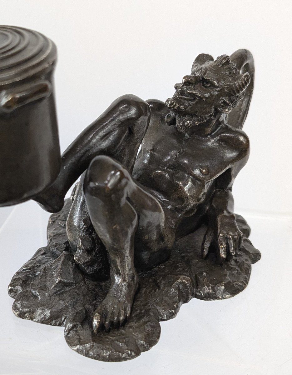 Le diable à la marmite - bronze pyrogéne circa 1850-80-photo-7