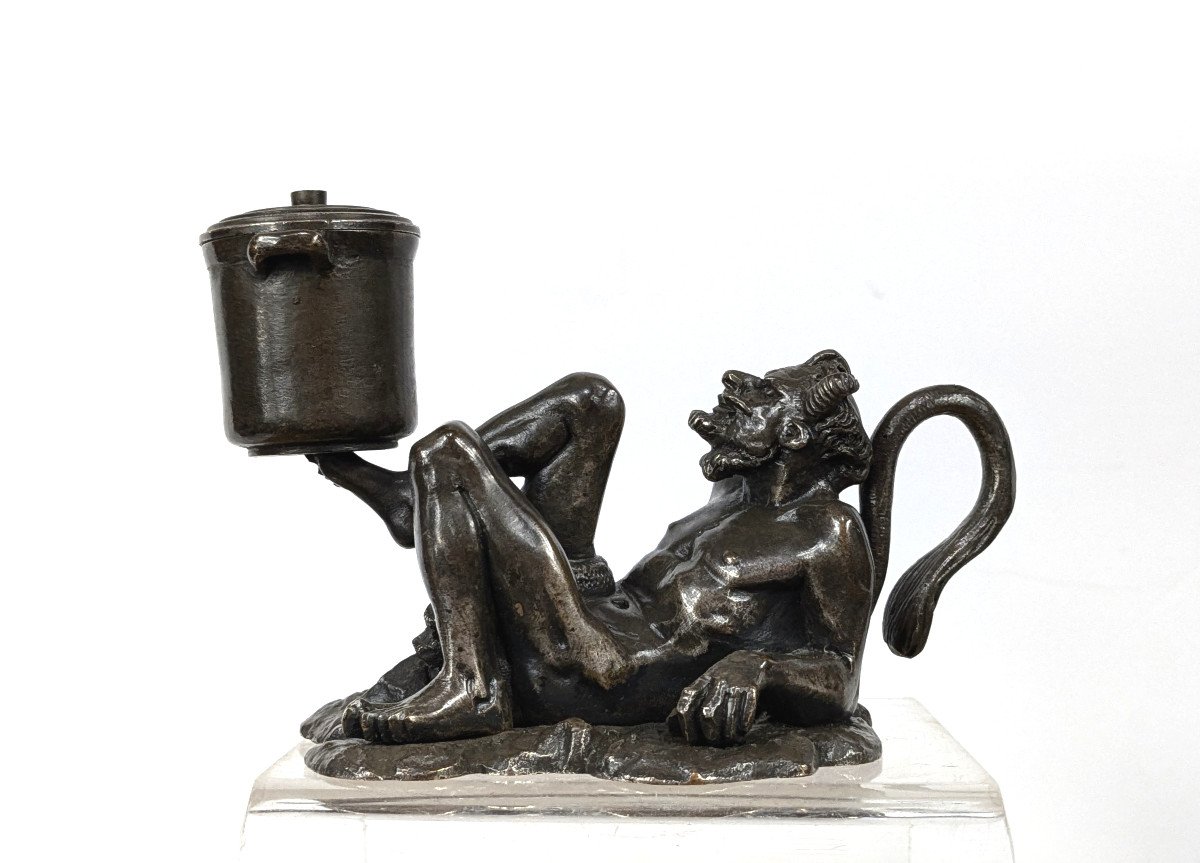 Le diable à la marmite - bronze pyrogéne circa 1850-80