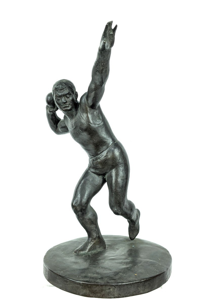 Shot Putter - Art Deco Bronze - Athletics-photo-3