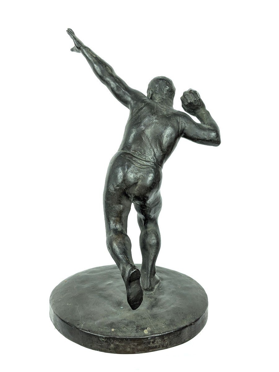 Lanceur de poids - bronze Art D&eacute;co - Athl&eacute;tisme -photo-2