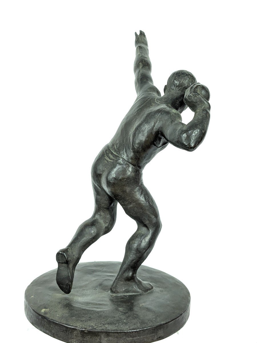 Lanceur de poids - bronze Art D&eacute;co - Athl&eacute;tisme -photo-3