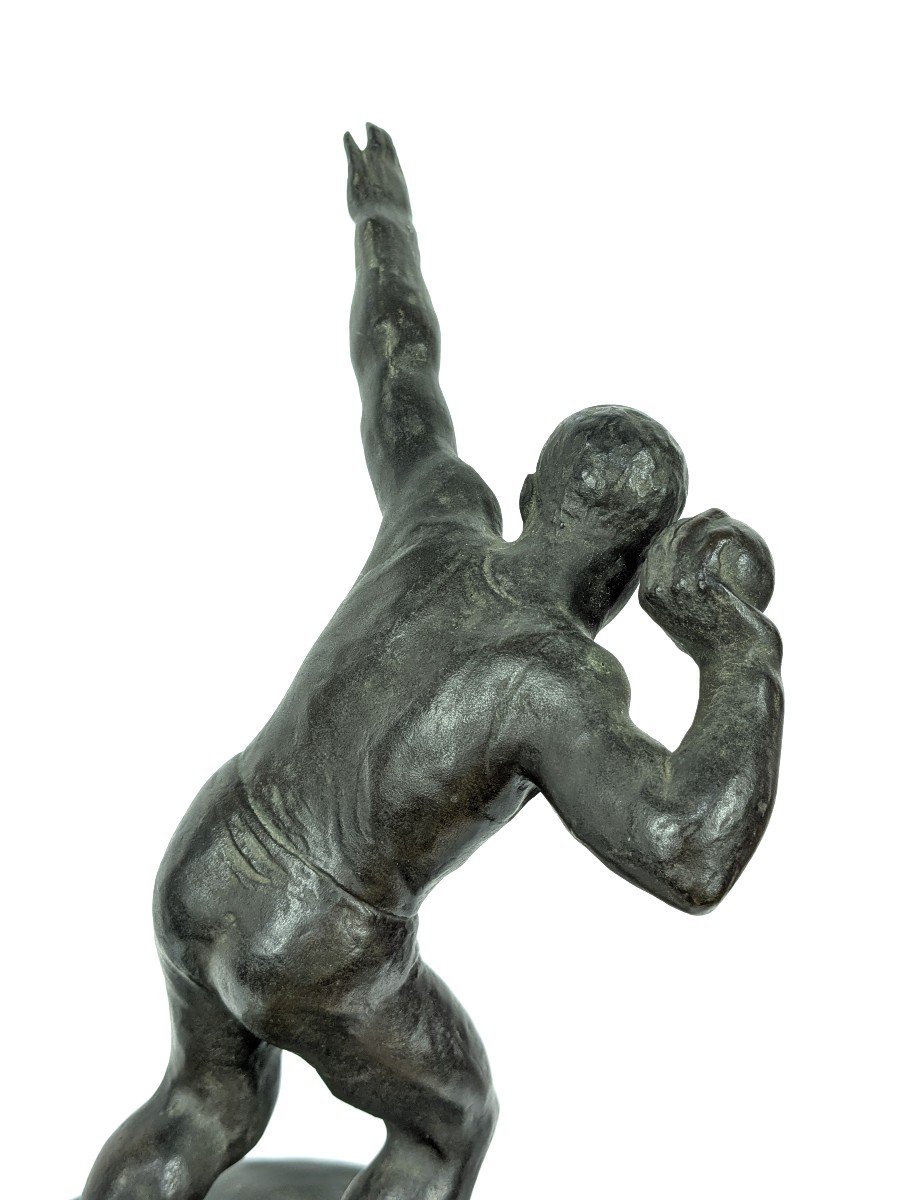 Lanceur de poids - bronze Art D&eacute;co - Athl&eacute;tisme -photo-4