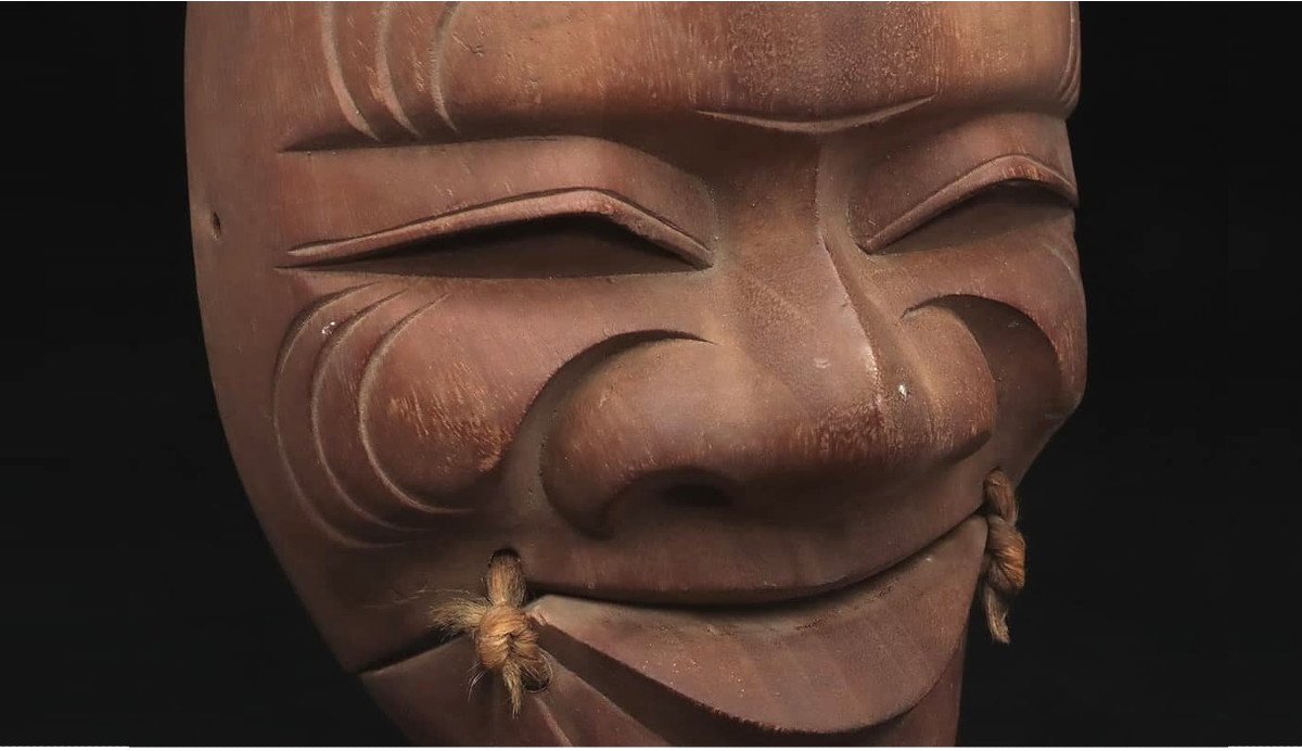 Masque de th&eacute;&acirc;tre Noh - Japon 1950-photo-2