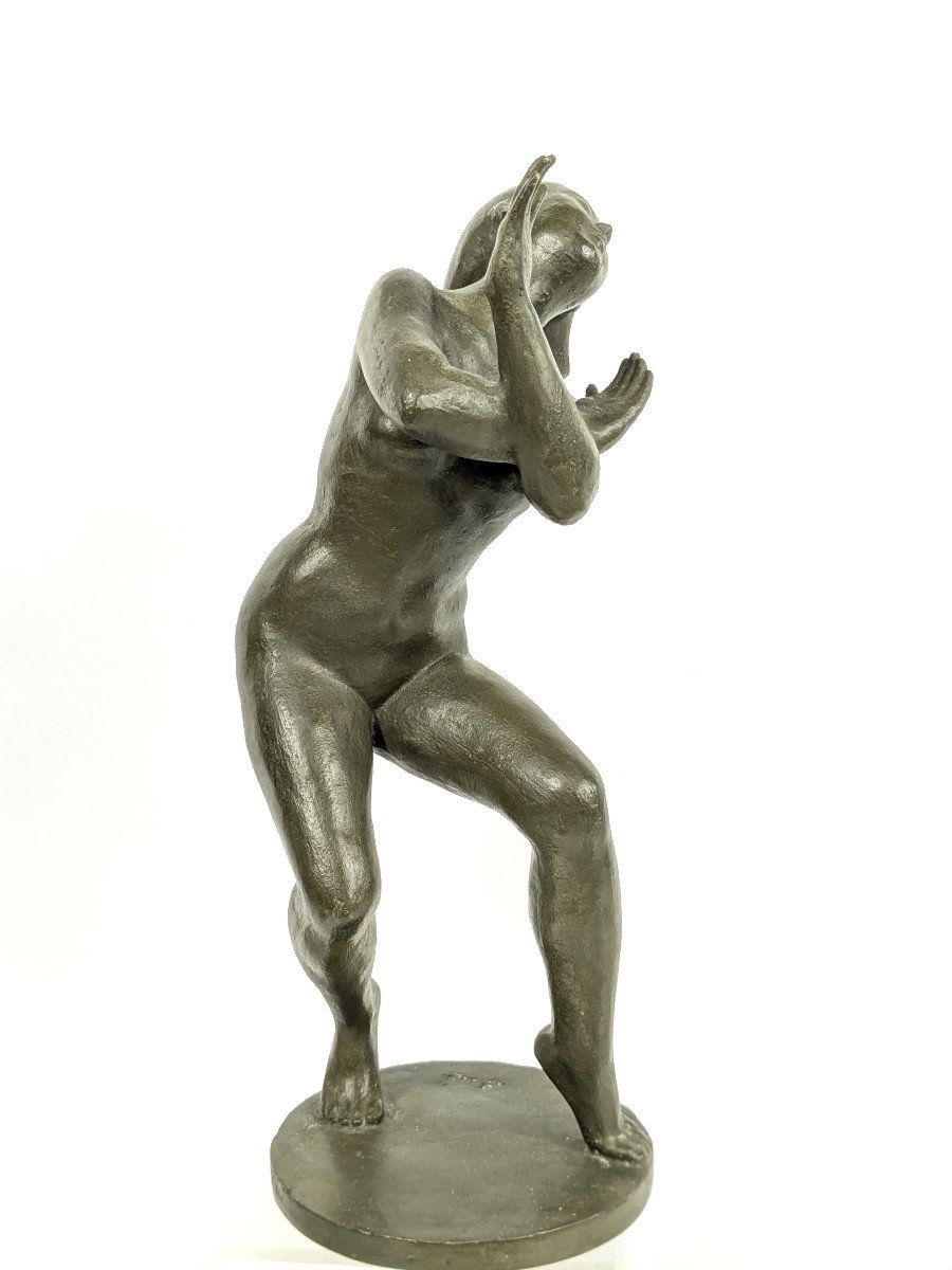 La Danse du Paradis - bronze circa 1950-60 - Hiroaki TATENO (1916-2005)-photo-3