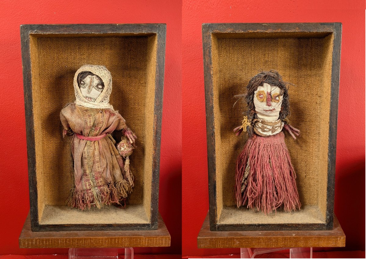 Two Chançay Peru Funeral Dolls - Former C. Bernard Collection