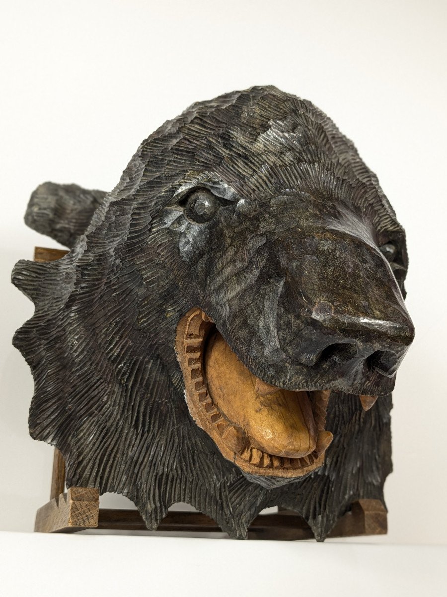 Growing Bear Head - Ainu Work Circa 1960 -70 - Japan-photo-4