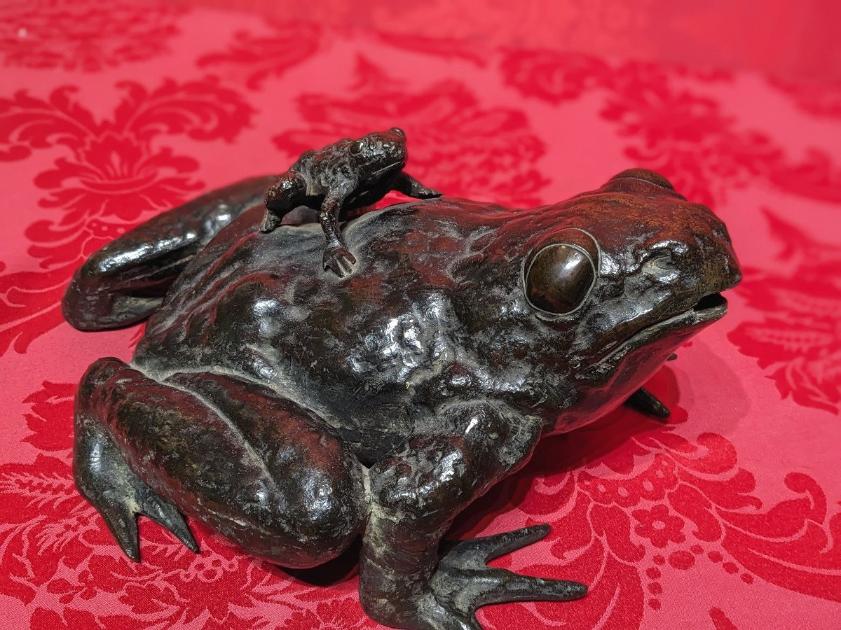 Crapaud en bronze - Japon showa 1950-photo-1