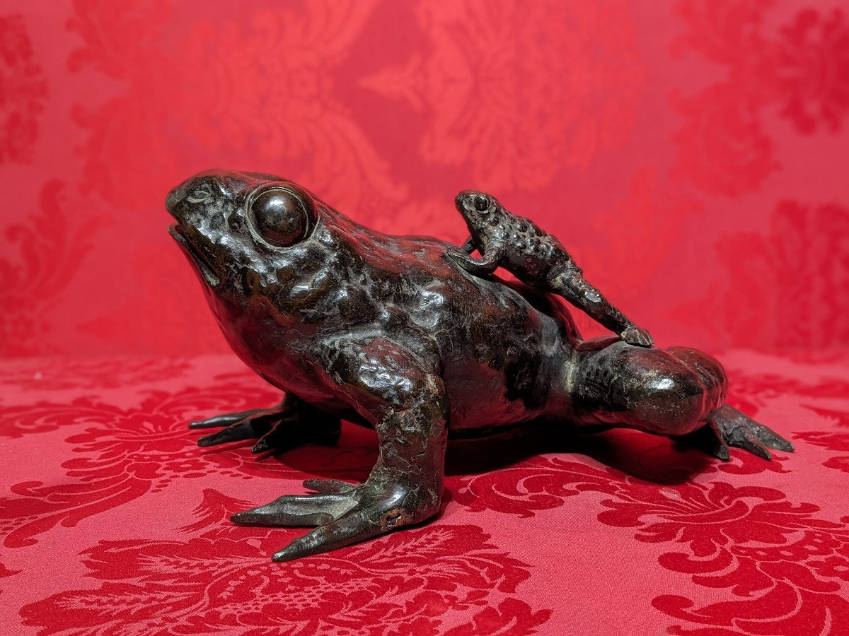 Crapaud en bronze - Japon showa 1950